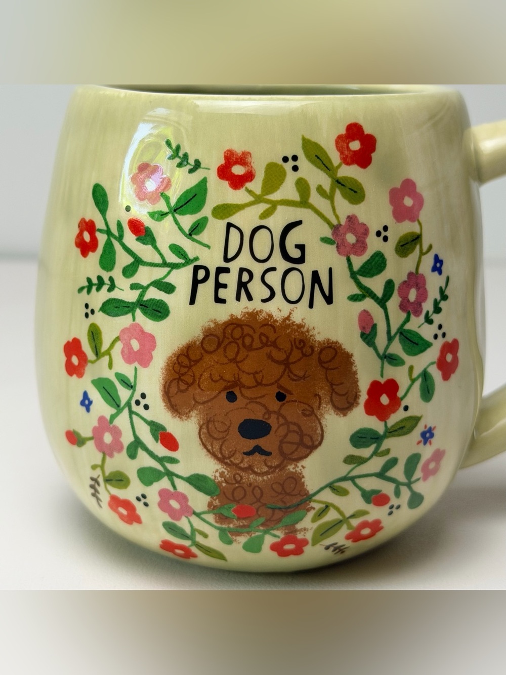 Natural Life Coffee Mug Cup Dog Person Brown Puppy Floral Coffee Pet lover - Picture 4 of 7